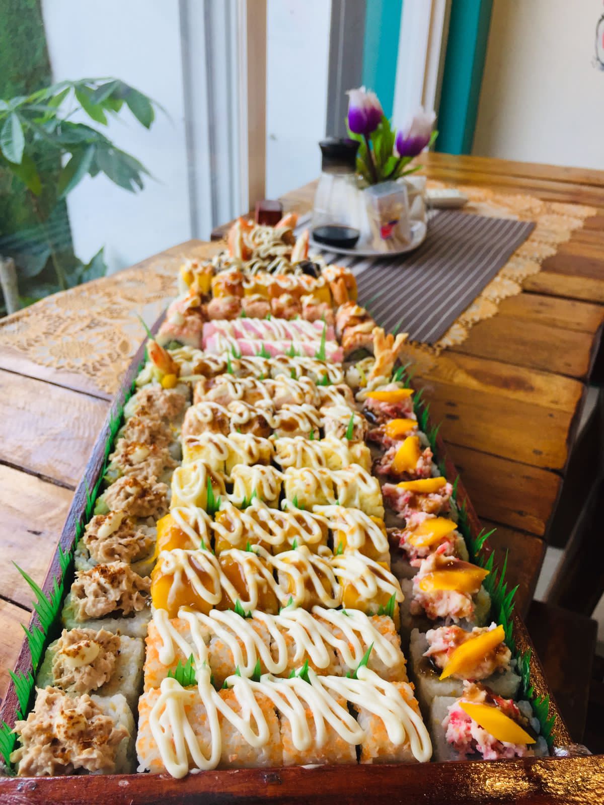 Long sushi platter from Classic Sushi Food House